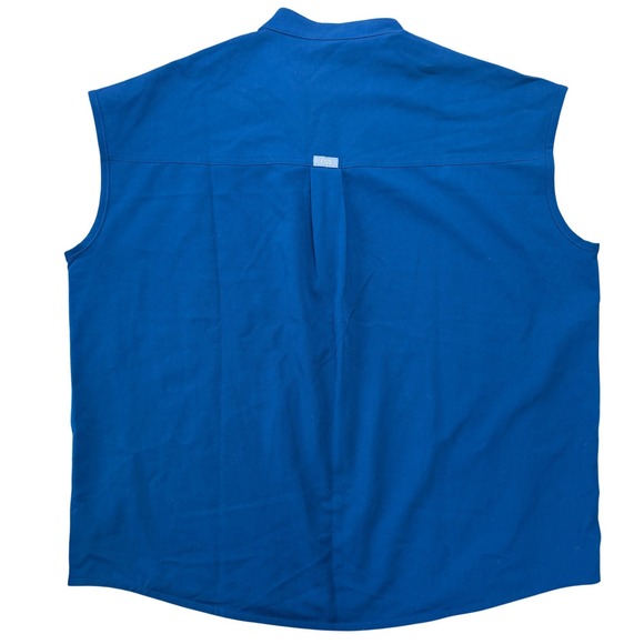 FIGS Rafaela Scrub Top Women Medium Blue Sleeveless Mandarin Collar Medical - Picture 7 of 8